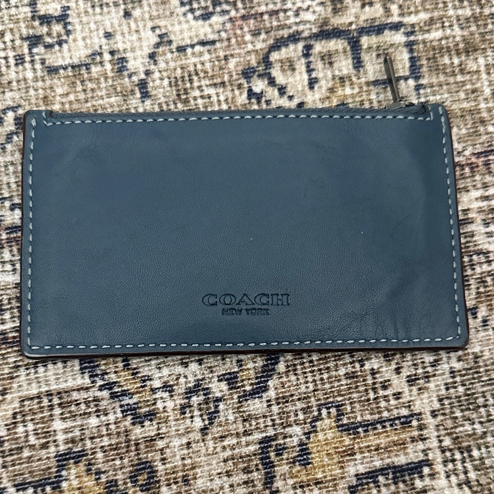 Coach Teal Leather Card Holder
